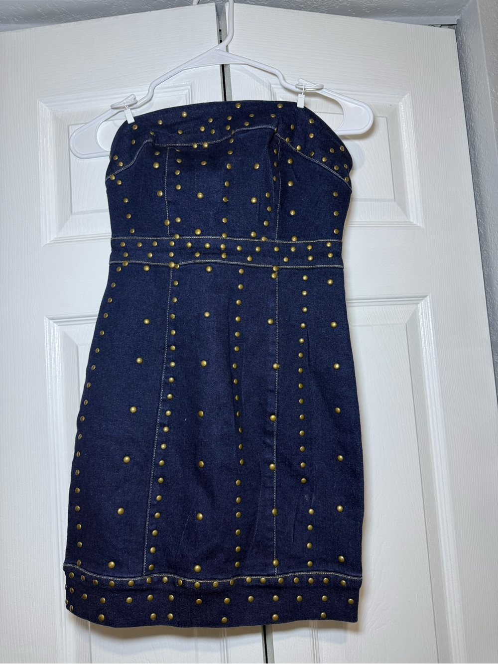 Forever 21 Navy Strapless Studded Mini Dress